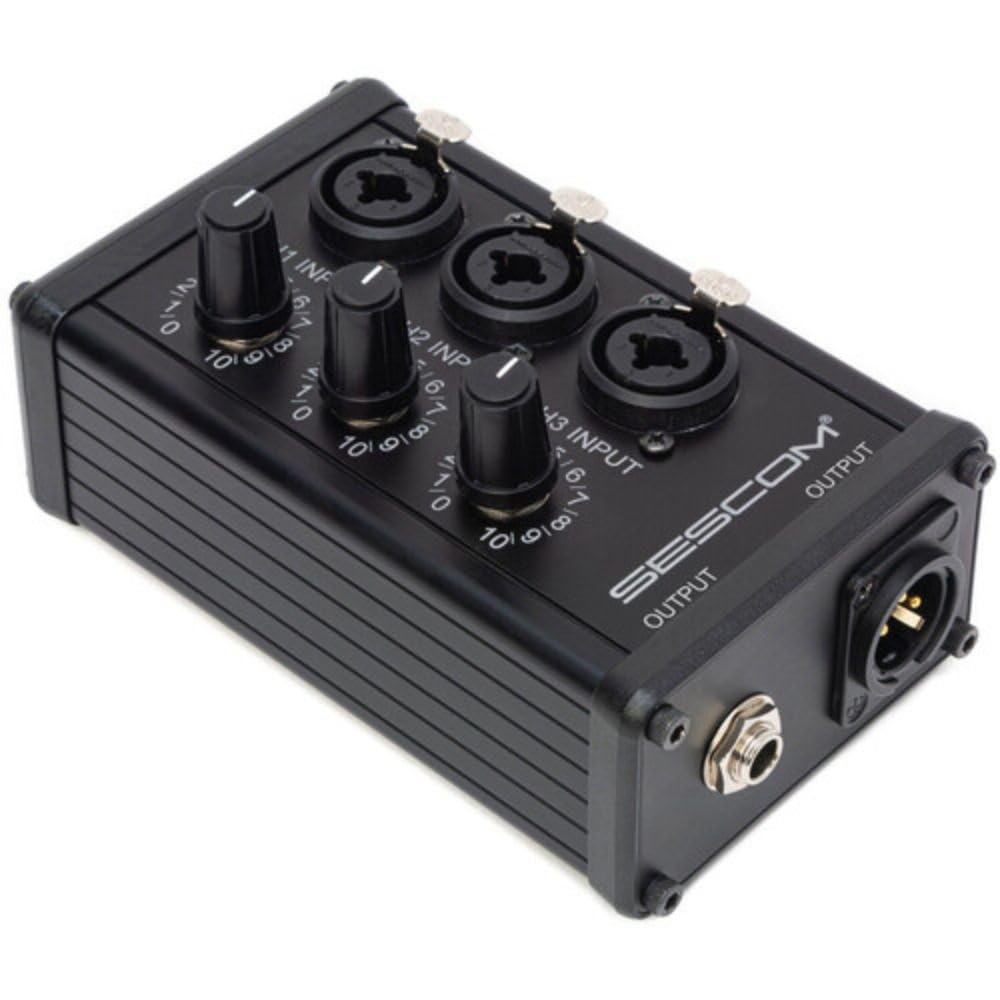Amazon.com: Sescom SES-3MIX 3-Input / 1-Output Passive XLR Mixer